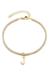 Adornia Initial Charm Tennis Bracelet In Gold