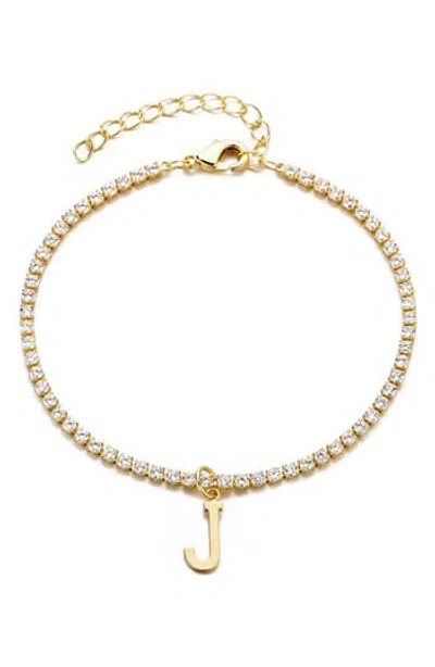 Adornia Initial Charm Tennis Bracelet In Gold
