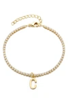 Adornia Initial Charm Tennis Bracelet In Gold