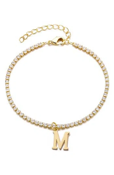 Adornia Initial Charm Tennis Bracelet In Gold