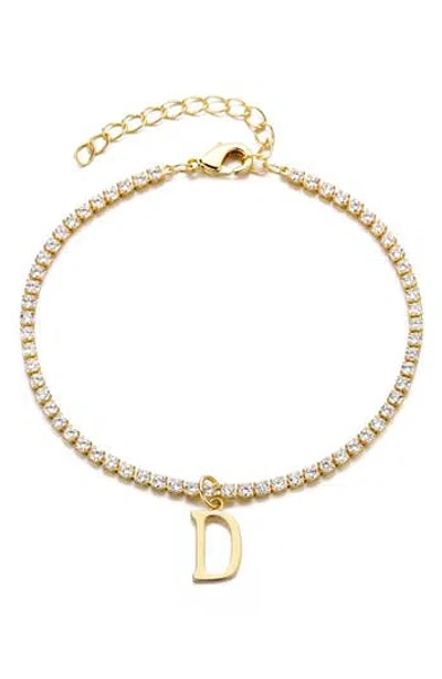 Adornia Initial Charm Tennis Bracelet In Gold