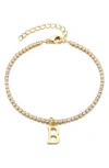 Adornia Initial Charm Tennis Bracelet In Gold