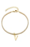 Adornia Initial Charm Tennis Bracelet In Gold