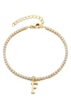 Adornia Initial Charm Tennis Bracelet In Gold