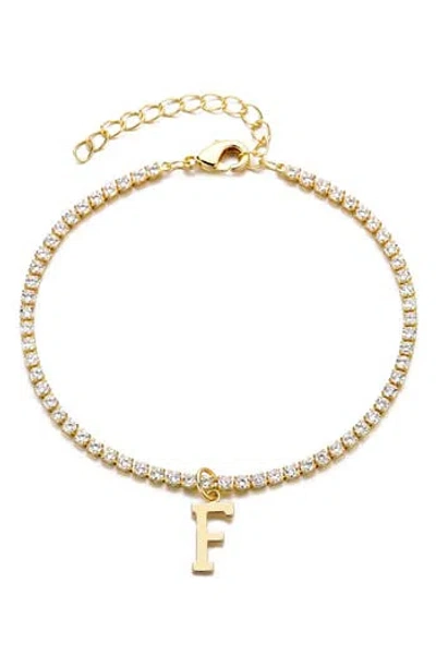 Adornia Initial Charm Tennis Bracelet In Gold