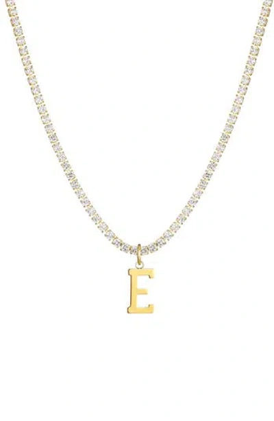 Adornia Initial Charm Tennis Necklace In Gold