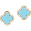 Adornia Initial Clover Stud Earrings