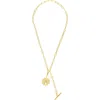 Adornia Initial Cz Pendant Toggle Necklace In Gold-a