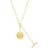 Adornia Initial Cz Pendant Toggle Necklace In Gold-r