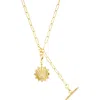 Adornia Initial Cz Pendant Toggle Necklace In Gold-u