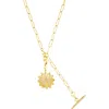 Adornia Initial Cz Pendant Toggle Necklace In Gold-w