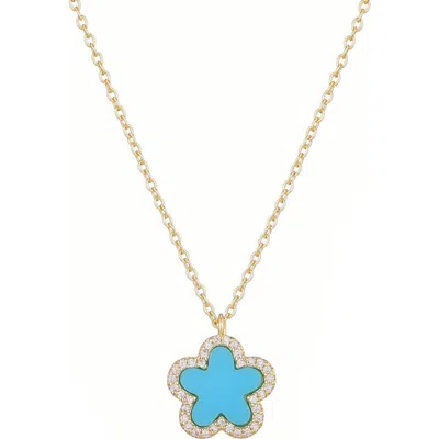 ADORNIA ADORNIA INITIAL FLOWER PENDANT NECKLACE