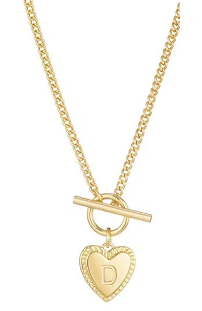 Adornia Initial Heart Toggle Necklace In Gold