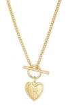 Adornia Initial Heart Toggle Necklace In Gold