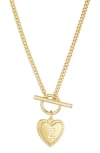 Adornia Initial Heart Toggle Necklace In Gold