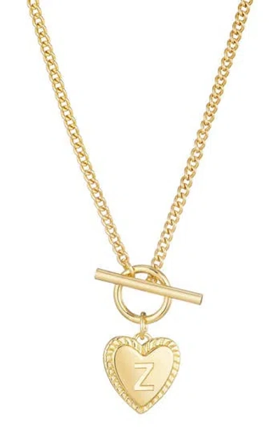 Adornia Initial Heart Toggle Necklace In Gold