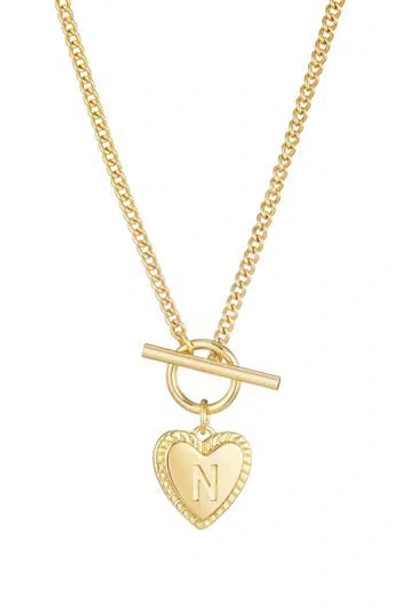 Adornia Initial Heart Toggle Necklace In Gold