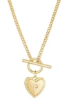 Adornia Initial Heart Toggle Necklace In Gold
