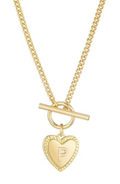 Adornia Initial Heart Toggle Necklace In Gold