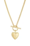 Adornia Initial Heart Toggle Necklace In Gold