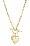 Adornia Initial Heart Toggle Necklace In Gold