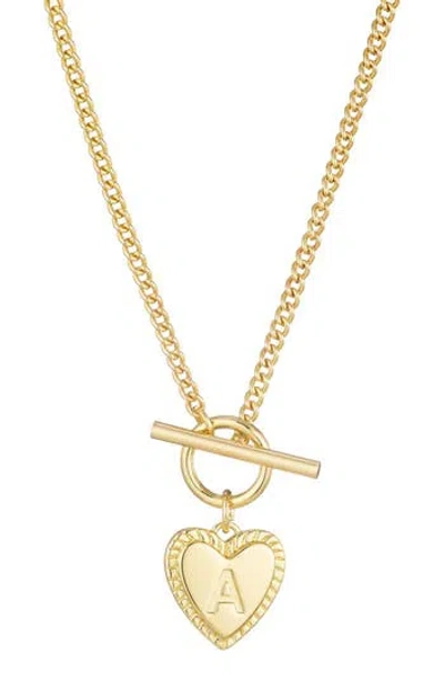 Adornia Initial Heart Toggle Necklace In Gold