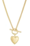 Adornia Initial Heart Toggle Necklace In Gold