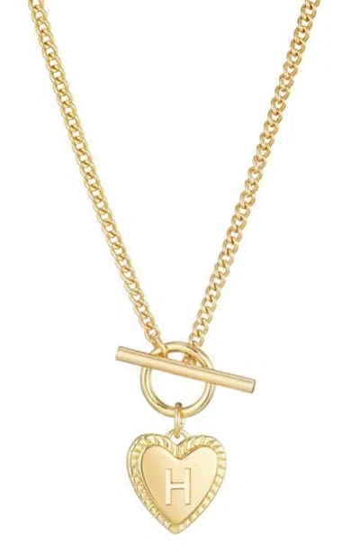 Adornia Initial Heart Toggle Necklace In Gold