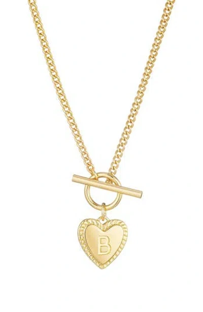 Adornia Initial Heart Toggle Necklace In Gold