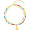 Adornia Initial Layered Bracelet In Multi-b