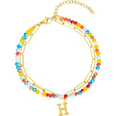 Adornia Initial Layered Bracelet In Multi-h