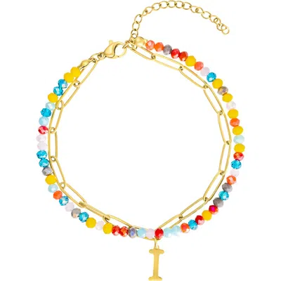 Adornia Initial Layered Bracelet In Letter I