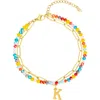 Adornia Initial Layered Bracelet In Letter K