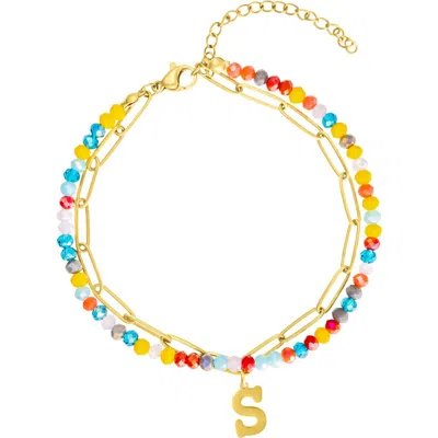 Adornia Initial Layered Bracelet In Letter C