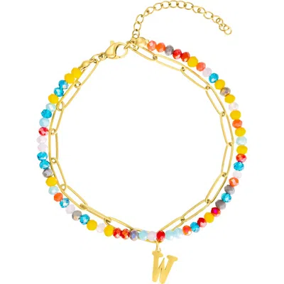 Adornia Initial Layered Bracelet In Multi-w