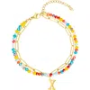 Adornia Initial Layered Bracelet In Multi-x