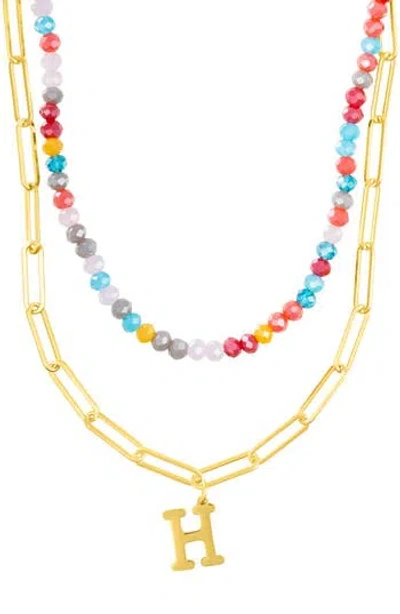 Adornia Initial Layered Necklace In Multi-h