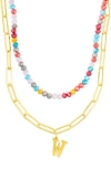 Adornia Initial Layered Necklace In Multi-w
