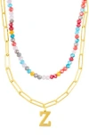 Adornia Initial Layered Necklace In Multi-z