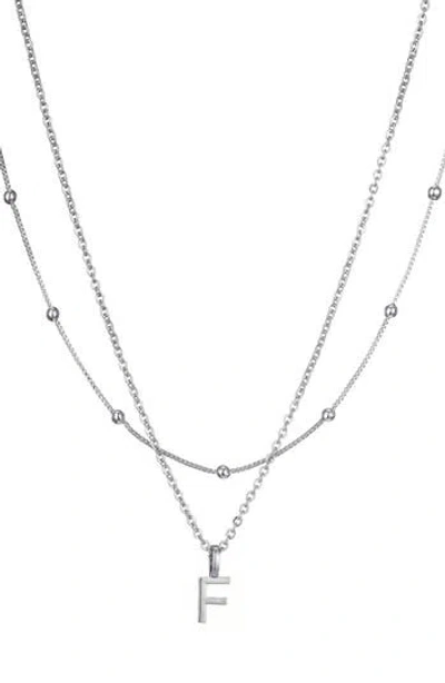 Adornia Initial Pendant Layered Chain Necklace In Silver