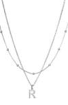 Adornia Initial Pendant Layered Chain Necklace In Silver
