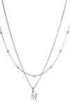 Adornia Initial Pendant Layered Chain Necklace In Silver
