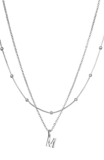 Adornia Initial Pendant Layered Chain Necklace In Silver