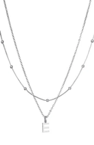 Adornia Initial Pendant Layered Chain Necklace In Silver