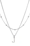 Adornia Initial Pendant Layered Chain Necklace In Silver