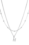 Adornia Initial Pendant Layered Chain Necklace In Silver