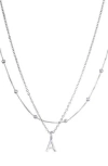 Adornia Initial Pendant Layered Chain Necklace In Silver