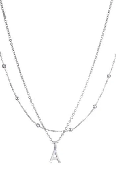Adornia Initial Pendant Layered Chain Necklace In Silver