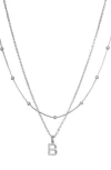 Adornia Initial Pendant Layered Chain Necklace In Silver