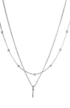 Adornia Initial Pendant Layered Chain Necklace In Silver